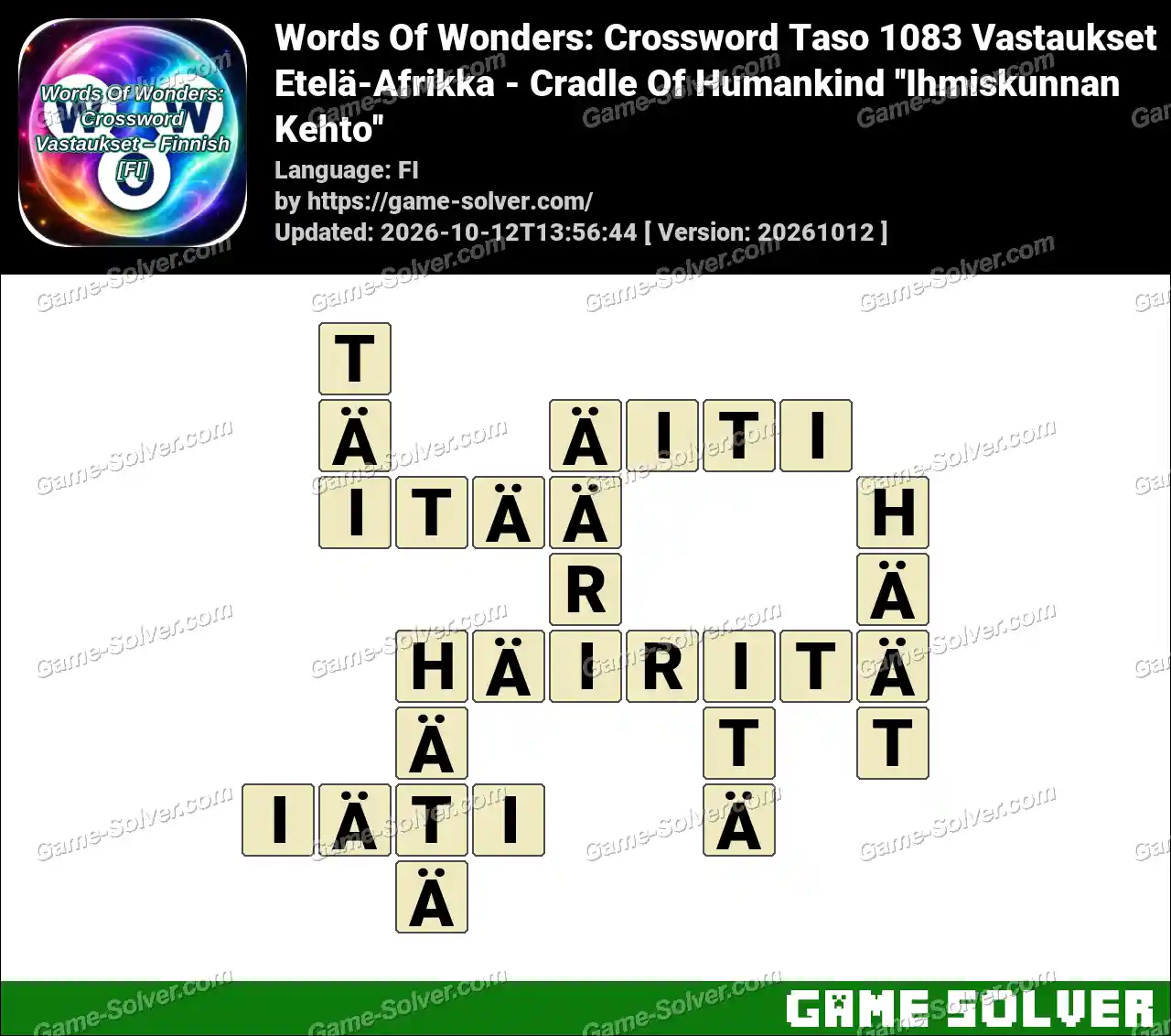 Words Of Wonders: Crossword Taso 1083 Vastaukset – Etelä-Afrikka – Cradle Of Humankind ”Ihmiskunnan Kehto”